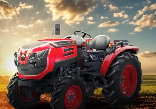 Mahindra OJA tractor with large implements in action